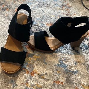 Toms Black Woven Majorca Dress Sandals, Size 10